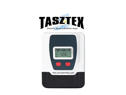 Regulador de carga solar de baterías PWM, automático para baterías de 12V o 24V, hasta 10 amp. PV: 1 Ent, Max: 18V @12V/ 36V @24V. Entradas de paneles, baterías y salida a carga por bornera.