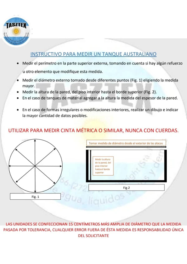 FUNDA REPARACION PARA TANQUE AUSTRALIANO LONA PREMIUN PETROLERA