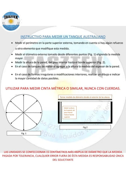 FUNDA REPARACION PARA TANQUE AUSTRALIANO LONA PREMIUN PETROLERA